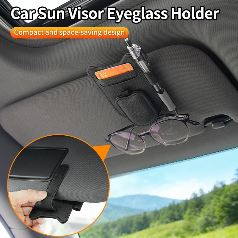 Car Sunshade Glasses Storage Clip PU Leather Cards Holder
Car Sunshade Glasses Storage Clip PU Leather Cards Holder