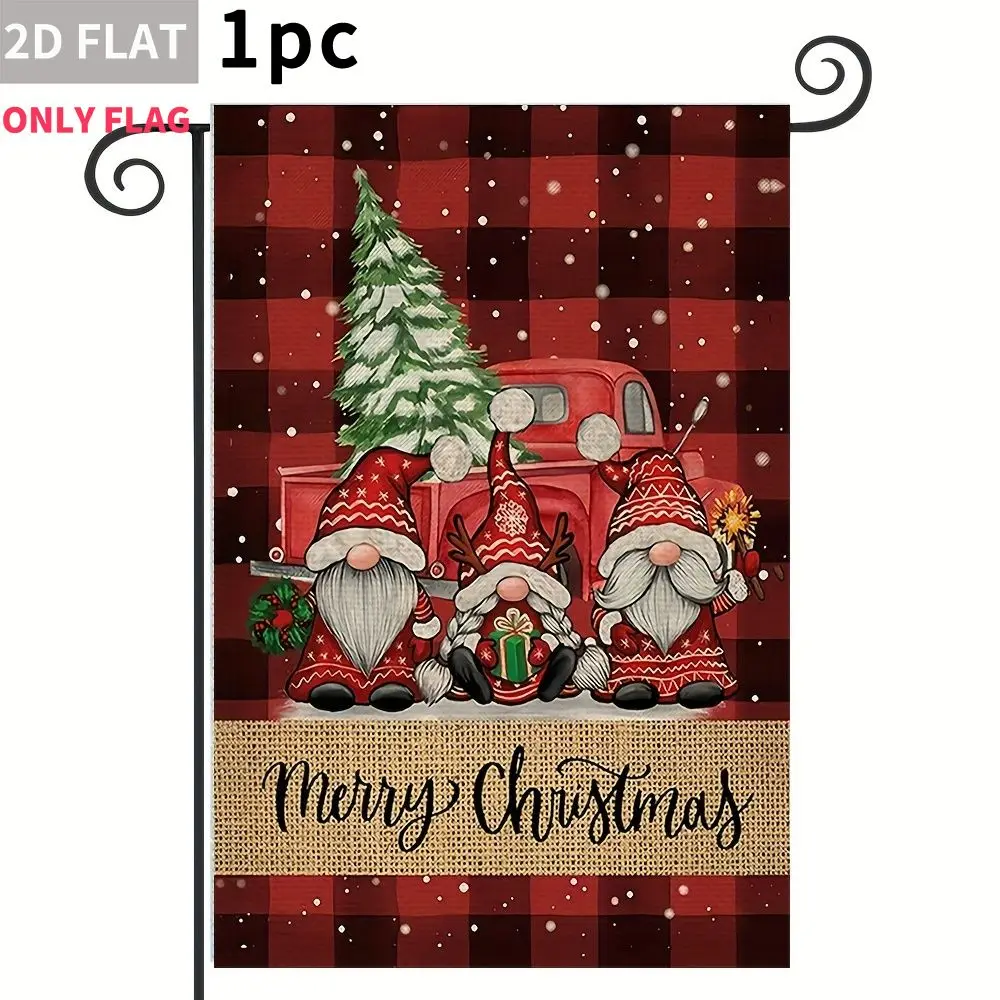 2D FLAT 1pc Double-Sided garden flag Red Plaid Gnomes Christmas Tree Truck 28x40 Inch Polyester fabric, Perfect for Patio, Garde
2D FLAT 1pc Double-Sided garden flag Red Plaid Gnomes Christmas Tree Truck 28x40 Inch Polyester fabric, Perfect for Patio, Garde