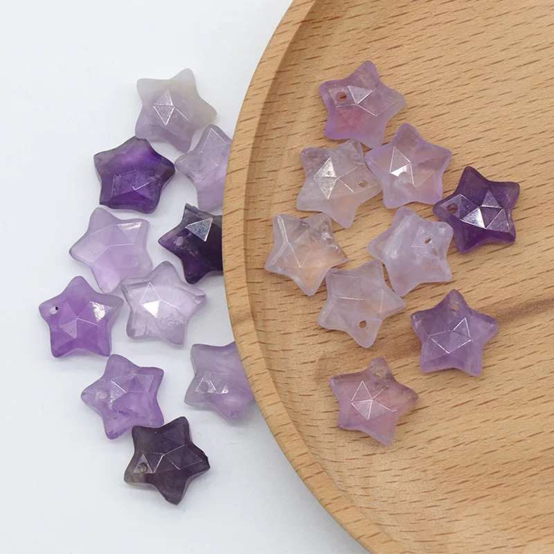 5pcs Five-pointed Star Natural Stone Pendant 15mm Faceted Natural Amethyst Crystal Pendant Charm for Making DIY Jewelry Neckalce
5pcs Five-pointed Star Natural Stone Pendant 15mm Faceted Natural Amethyst Crystal Pendant Charm for Making DIY Jewelry Neckalce
