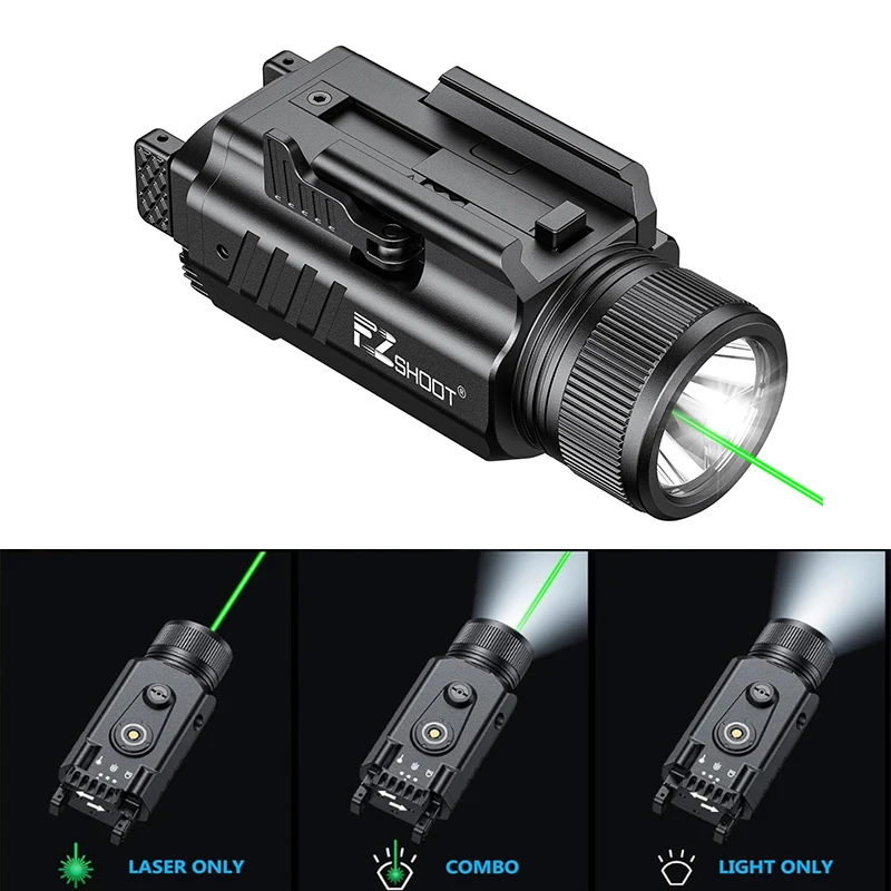 EZshoot Tactical Flashlight 2000 Lumen Compact Green Laser Light Combo Rechargeable for Pistol GL and 21mm 1913 Picatinny Rail
EZshoot Tactical Flashlight 2000 Lumen Compact Green Laser Light Combo Rechargeable for Pistol GL and 21mm 1913 Picatinny Rail