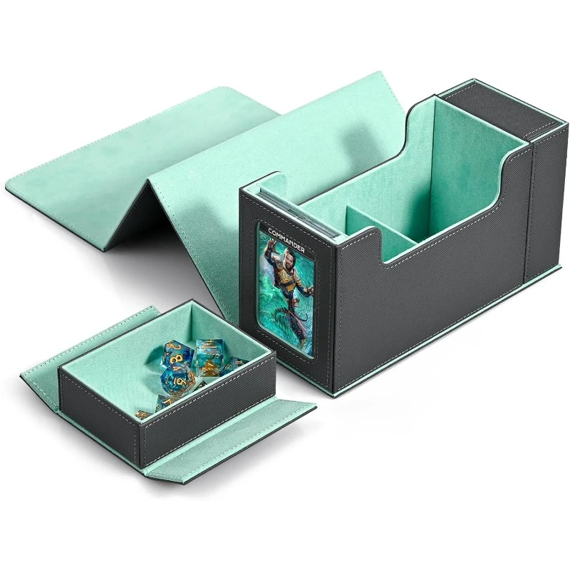 Card box with display window and dice tray, suitable for 200 sets of gray and green dual cards
Card box with display window and dice tray, suitable for 200 sets of gray and green dual cards
