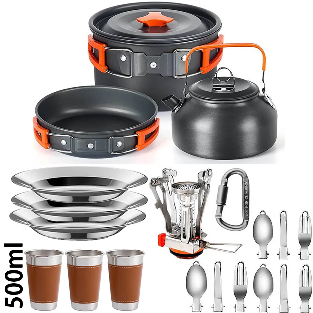Outdoor camping cooking set 2-3 person camping cookware set Portable camping equipment Suitable for hiking and outdoor travel
Outdoor camping cooking set 2-3 person camping cookware set Portable camping equipment Suitable for hiking and outdoor travel