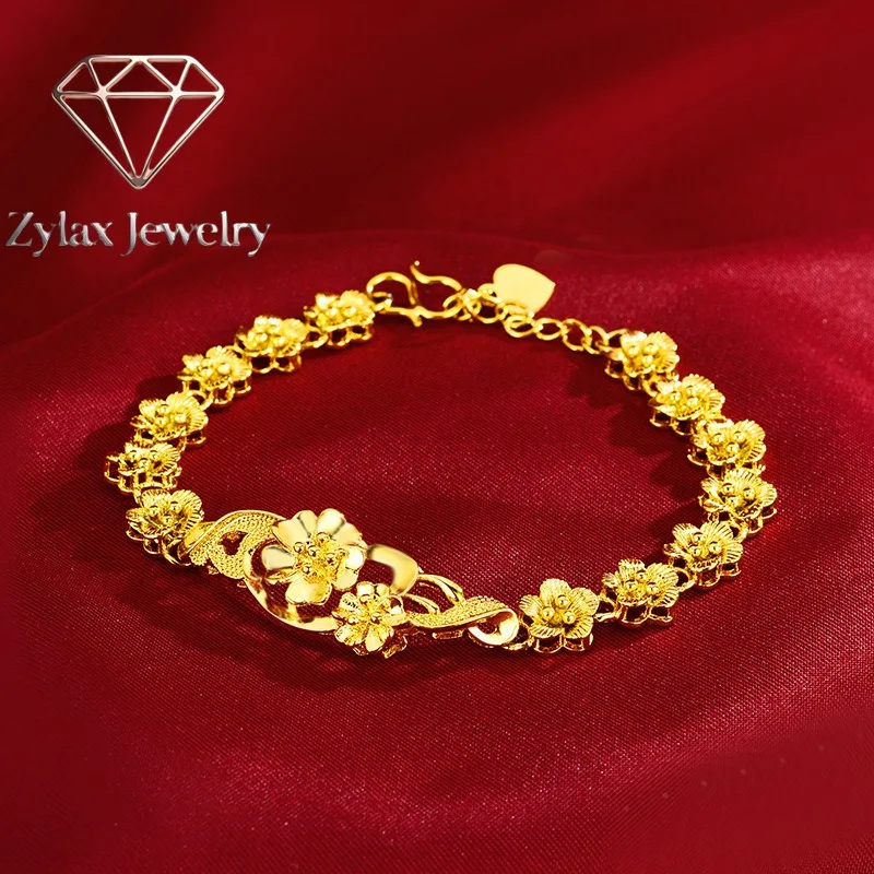 Zylax Jewelry Luxury 24K 9999 Pure Gold real gold Women's Flower Bud Bracelet
Zylax Jewelry Luxury 24K 9999 Pure Gold real gold Women's Flower Bud Bracelet
