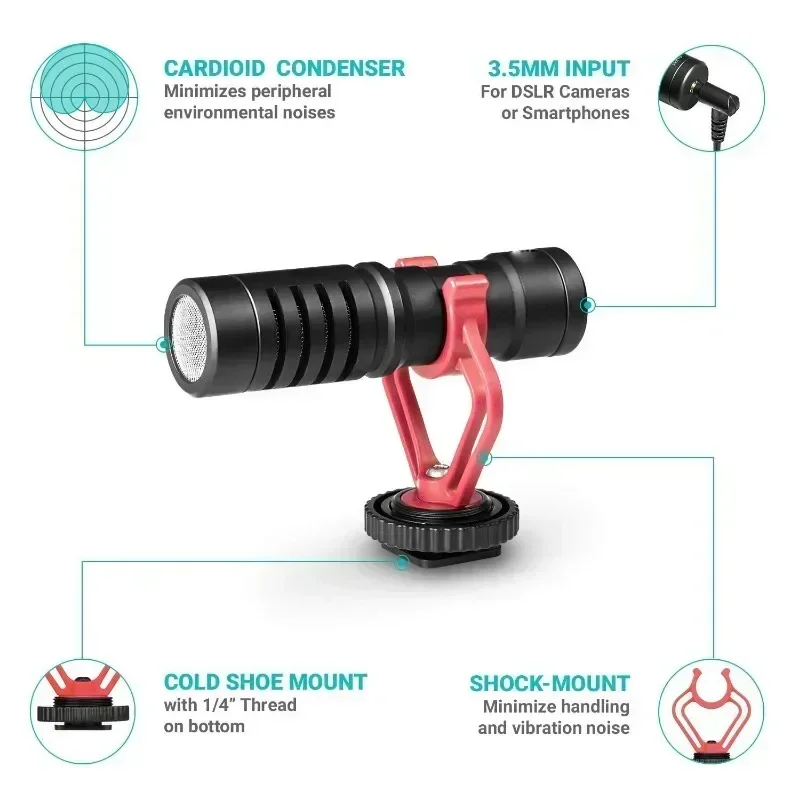 Mini Shotgun Microphone Wired Condenser Mic for Video Recording and Live Interview Camera & Phone External Video Micro
Mini Shotgun Microphone Wired Condenser Mic for Video Recording and Live Interview Camera & Phone External Video Micro