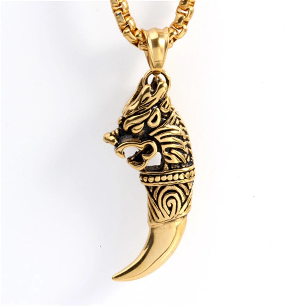 Dragon Wolf Tooth Pendant Necklace For Men Hip Hop/Punk Male Gold Color Stainless Steel Cool Jewelry Dropshipping
Dragon Wolf Tooth Pendant Necklace For Men Hip Hop/Punk Male Gold Color Stainless Steel Cool Jewelry Dropshipping