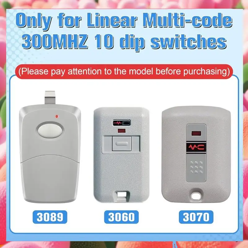 4Pcs Garage Door Opener Remotes For Linear Multi Code 3089,3060,3070,300Mhz 10 Dip Switch Gate Door Opener Remotes Durable-ABJU
4Pcs Garage Door Opener Remotes For Linear Multi Code 3089,3060,3070,300Mhz 10 Dip Switch Gate Door Opener Remotes Durable-ABJU