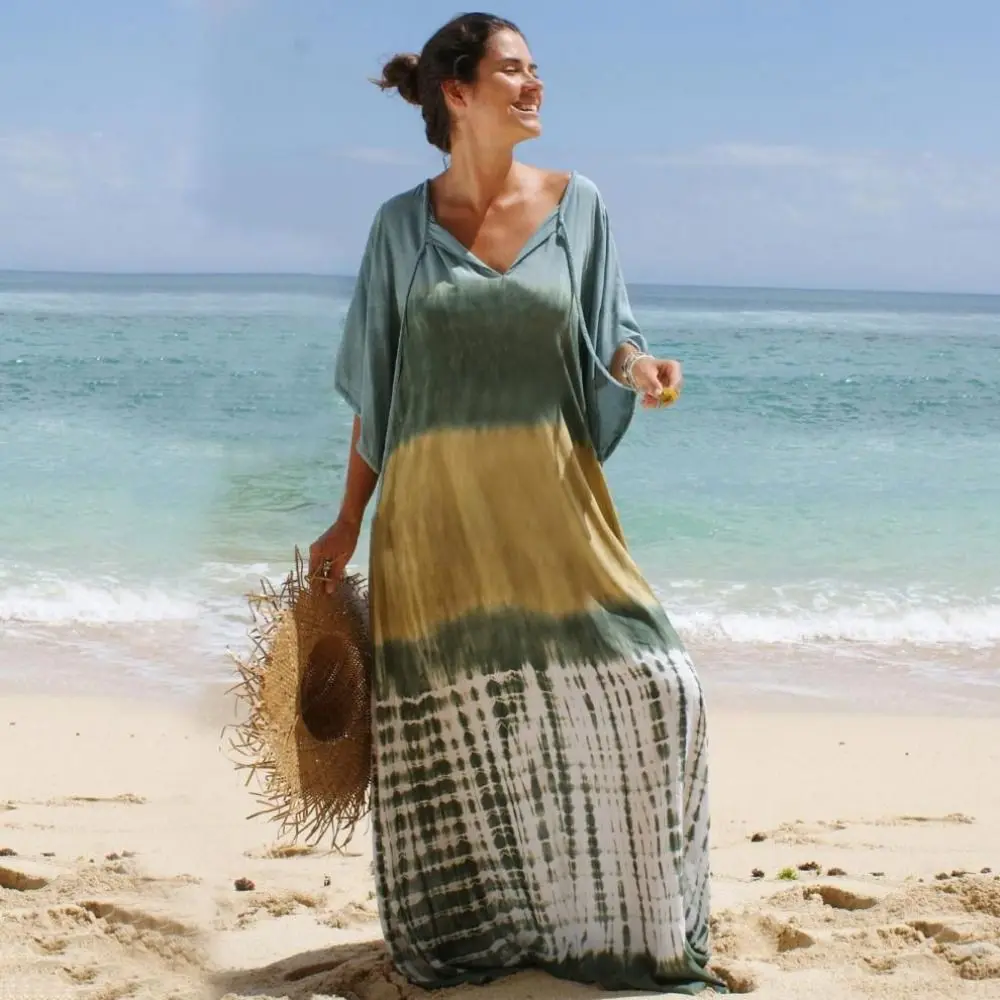 Fashion Boho Bikini Cover-ups Tie-Dye Gradient Oversized Loose Maxi Dress Quick-dry V-Neck Bikini Sunscreen Shawl For Women
Fashion Boho Bikini Cover-ups Tie-Dye Gradient Oversized Loose Maxi Dress Quick-dry V-Neck Bikini Sunscreen Shawl For Women