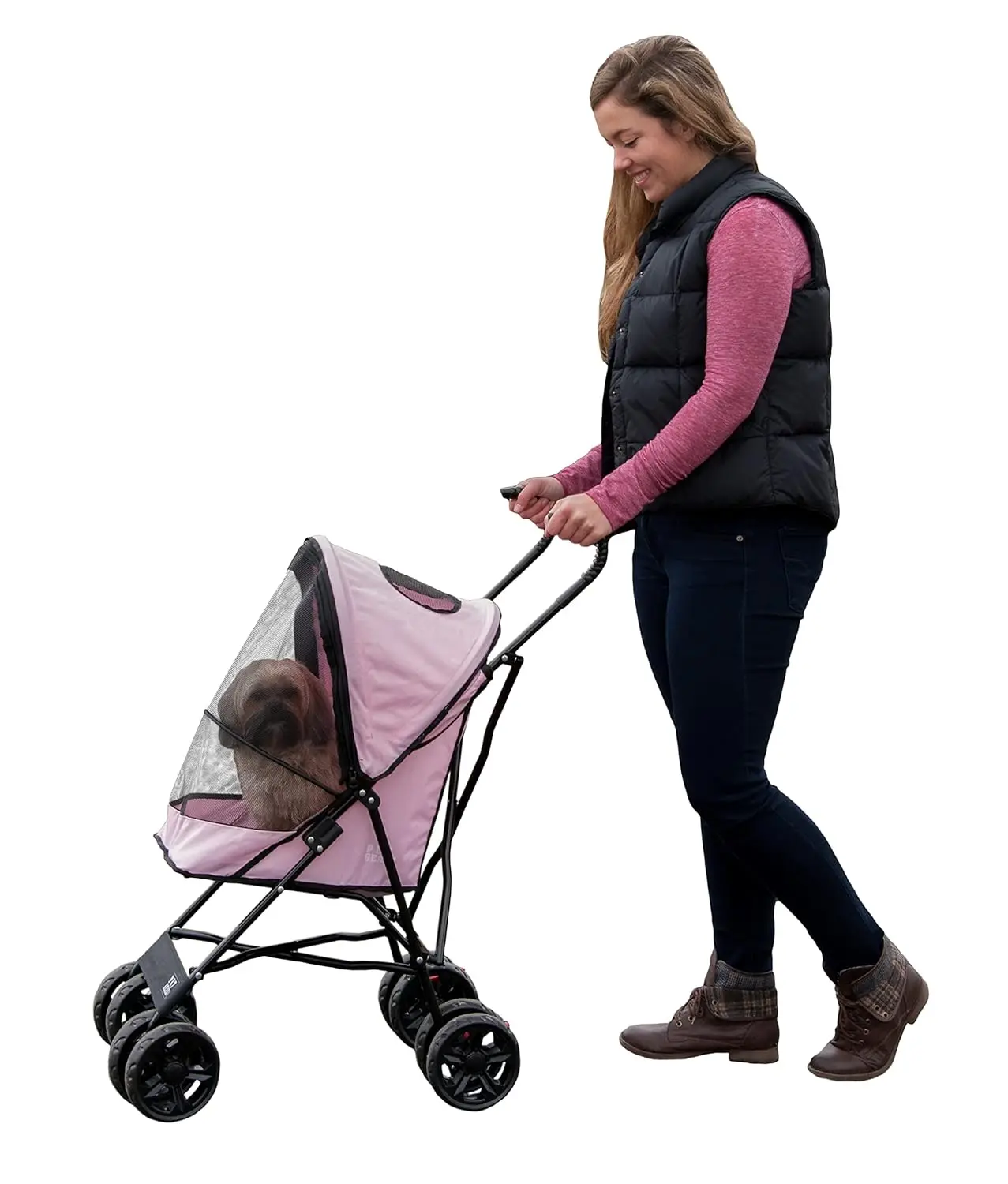 Compact Lightweight Pet Stroller for Cats & Dogs up to 15 lbs, Easy Fold, No Assembly, Large Wheels, Light Pink
Compact Lightweight Pet Stroller for Cats & Dogs up to 15 lbs, Easy Fold, No Assembly, Large Wheels, Light Pink
