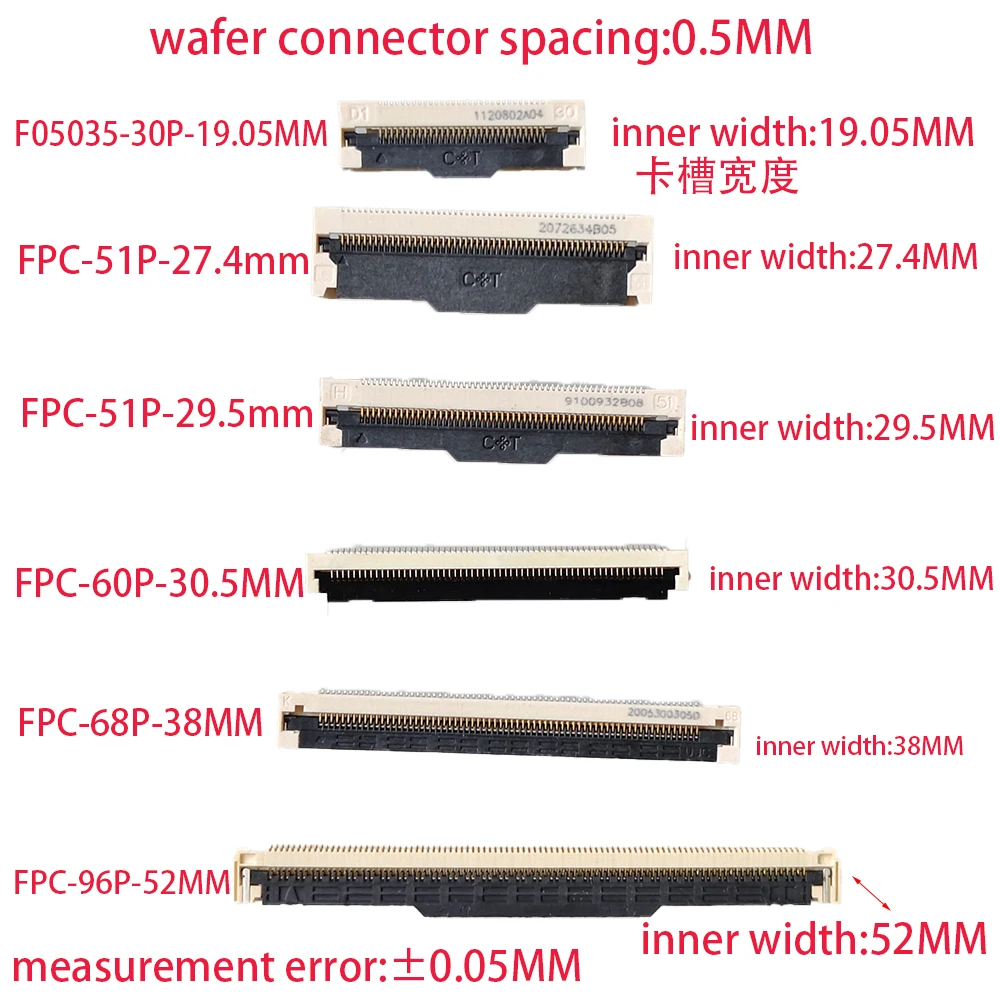FPC/FFC Wafer connector 68P 60P 30P 96P 51P 27.4 29.5 Front flip screen socket 0.5MM
FPC/FFC Wafer connector 68P 60P 30P 96P 51P 27.4 29.5 Front flip screen socket 0.5MM