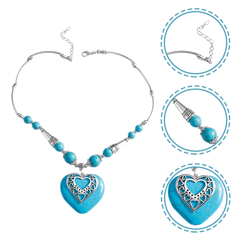 Turquoise Necklace Heart Pendant for Women Necklaces Western Jewelry Stone Green
Turquoise Necklace Heart Pendant for Women Necklaces Western Jewelry Stone Green