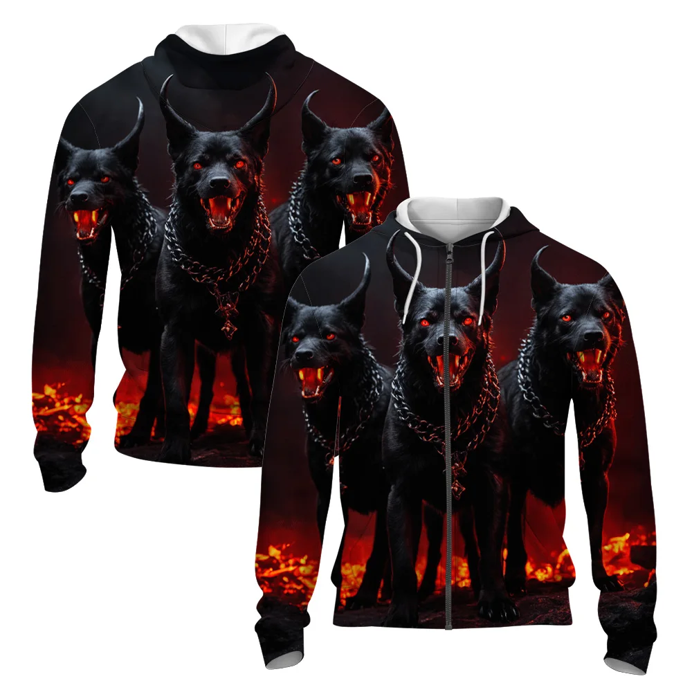 Autumn/Winter New Halloween Thick Warm Long Sleeve Top Cool Dog Print Cardigan Men's Casual Pocket Hooded Zipper Hoodie
Autumn/Winter New Halloween Thick Warm Long Sleeve Top Cool Dog Print Cardigan Men's Casual Pocket Hooded Zipper Hoodie