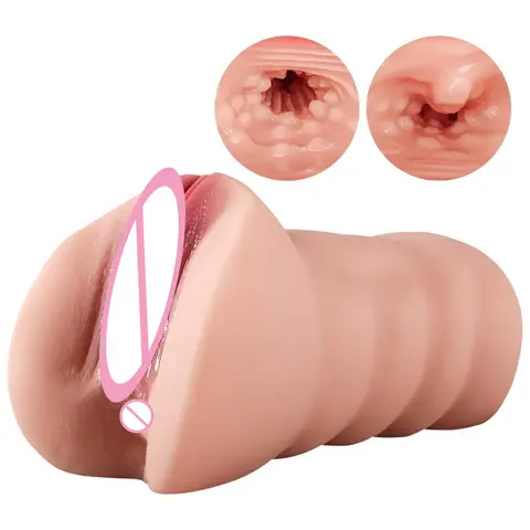 2 In1 Male Masturbator Realistic Vagina Anal for Men Pocket Pussy Soft Silicone Masturbation Cup 18+ Adult Sex Toys Erotic Games