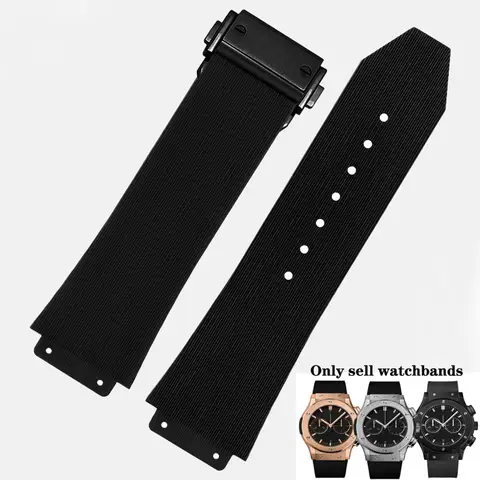 Watch Bands for HUBLOT BIG BANG Silicone 25*19mm Waterproof Men's Watch Strap Chain Watch Accessories Rubber Bracelet Wristband