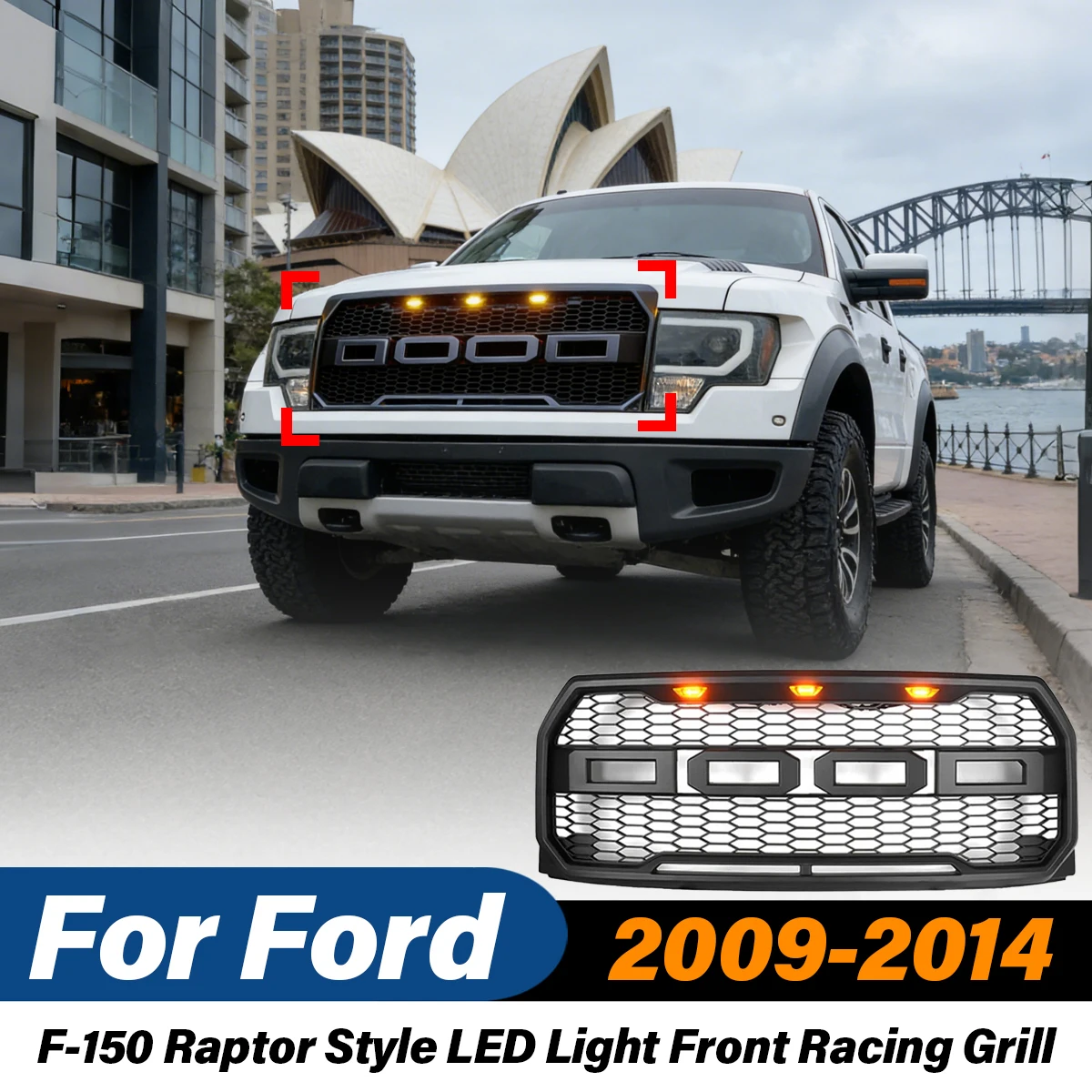For Ford F-150 2009 2010 2011 2012 2013 2014 Raptor Style Front Racing Grille LED Light Air Intake Radiator Grid Car Accessories
For Ford F-150 2009 2010 2011 2012 2013 2014 Raptor Style Front Racing Grille LED Light Air Intake Radiator Grid Car Accessories