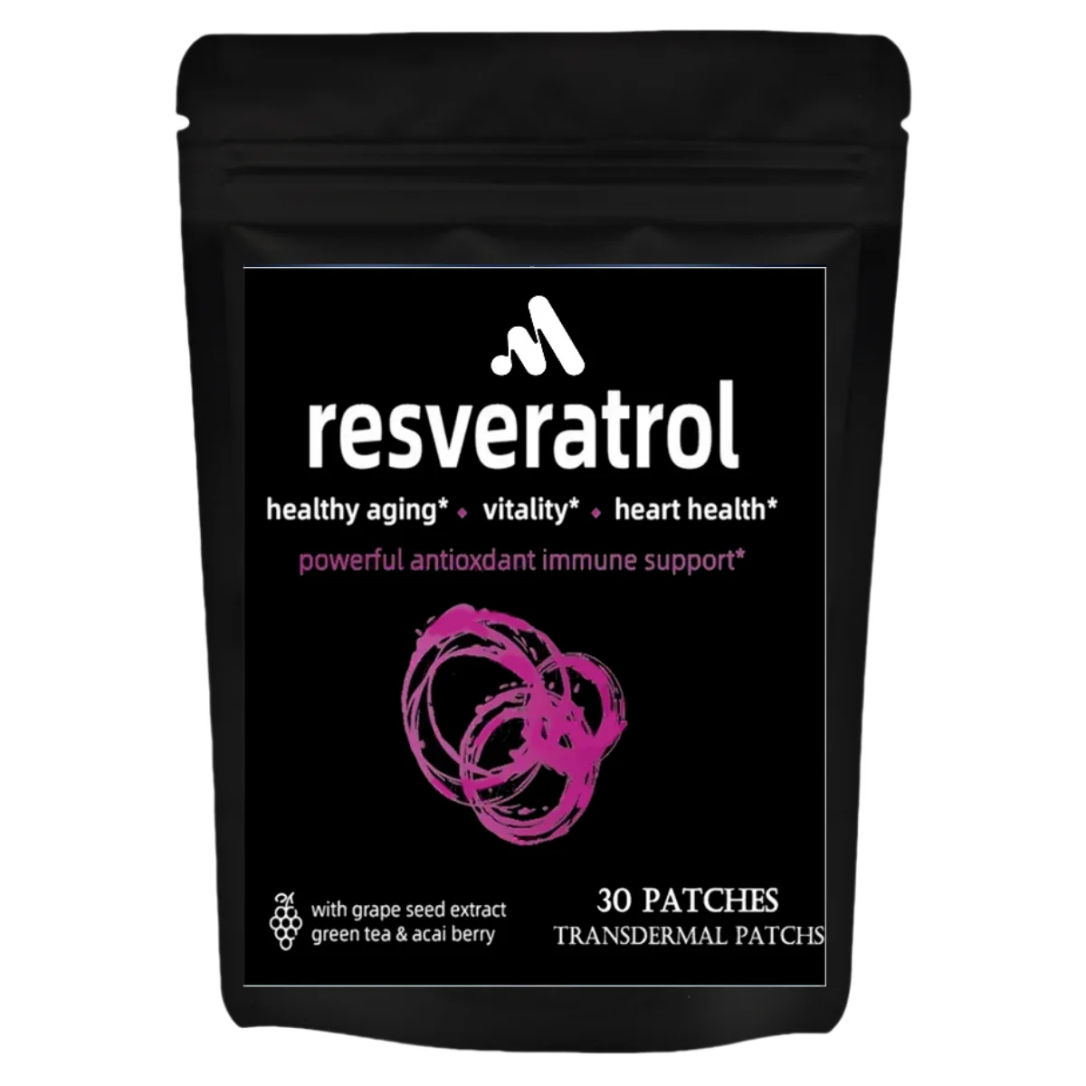 30 Patches Resveratrol With Grape Seed Extractgreen Tea & Acai Berry Extract Maximum Strength Transdermal Patch Anti-aging 
30 Patches Resveratrol With Grape Seed Extractgreen Tea & Acai Berry Extract Maximum Strength Transdermal Patch Anti-aging