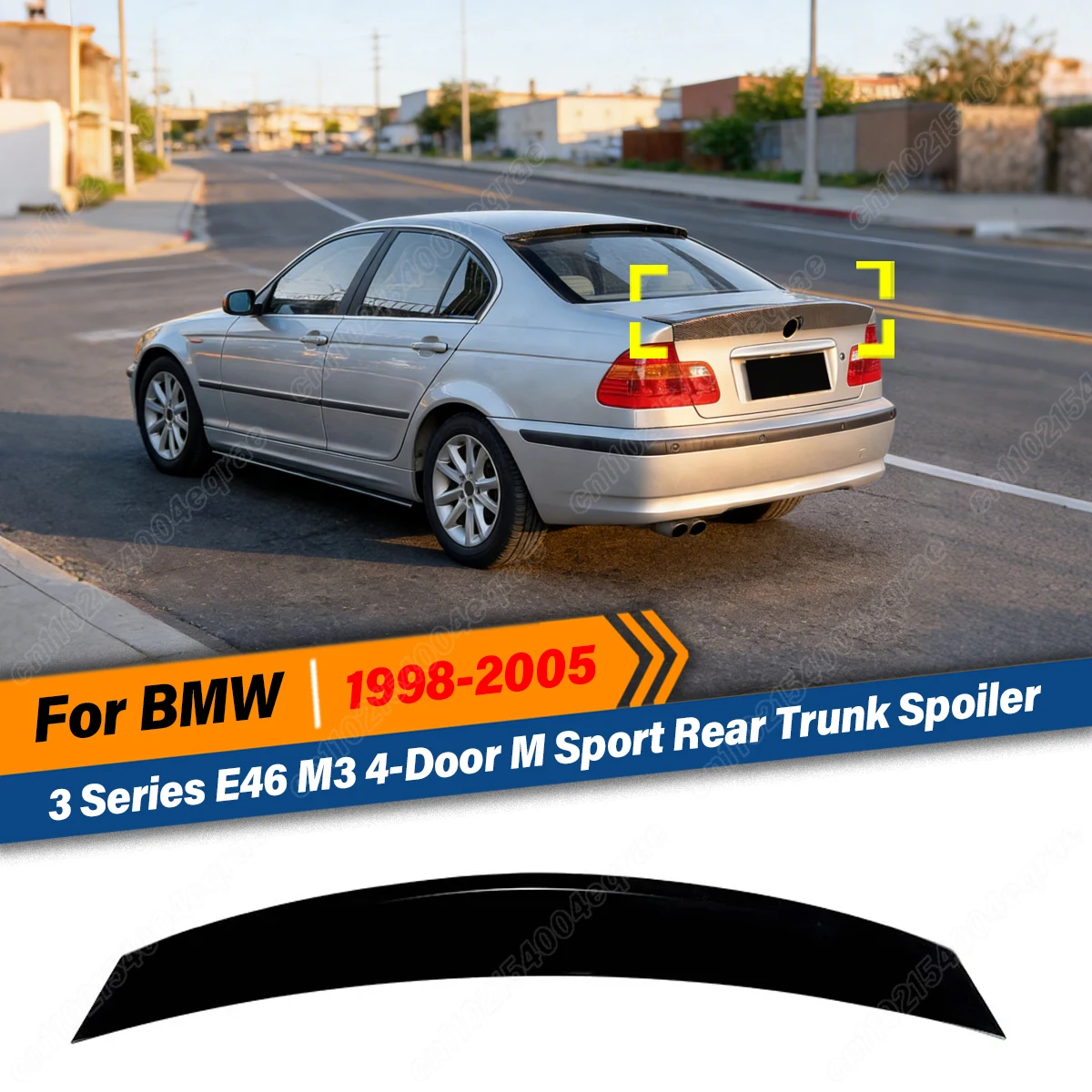 For BMW 3 Series E46 M3 4-Door M Sport 1998 1999 2000 2001 2002 2003 2004 2005 Car Rear Trunk Spoiler Wing Splitter Body Kit
For BMW 3 Series E46 M3 4-Door M Sport 1998 1999 2000 2001 2002 2003 2004 2005 Car Rear Trunk Spoiler Wing Splitter Body Kit