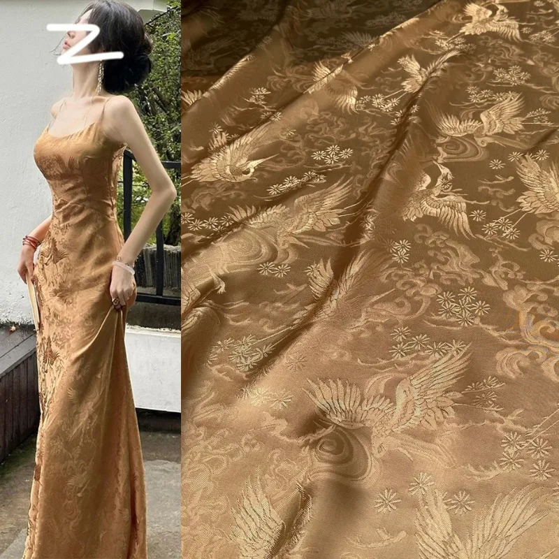 Auspicious Clouds Crane Rayon Jacquard Fabric Chinese Style Camisole Dress Vest Blouse Material Luxury Textile New Design
Auspicious Clouds Crane Rayon Jacquard Fabric Chinese Style Camisole Dress Vest Blouse Material Luxury Textile New Design