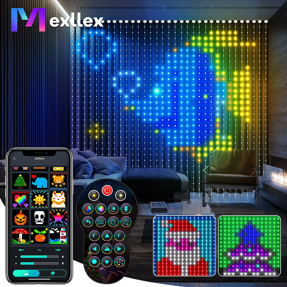 Smart RGB Curtain Lights, APP & Remote Control, Music Function,IP65 Waterproof Multi-color Fairy Lamp for Bedroom, Party, Garden
Smart RGB Curtain Lights, APP & Remote Control, Music Function,IP65 Waterproof Multi-color Fairy Lamp for Bedroom, Party, Garden