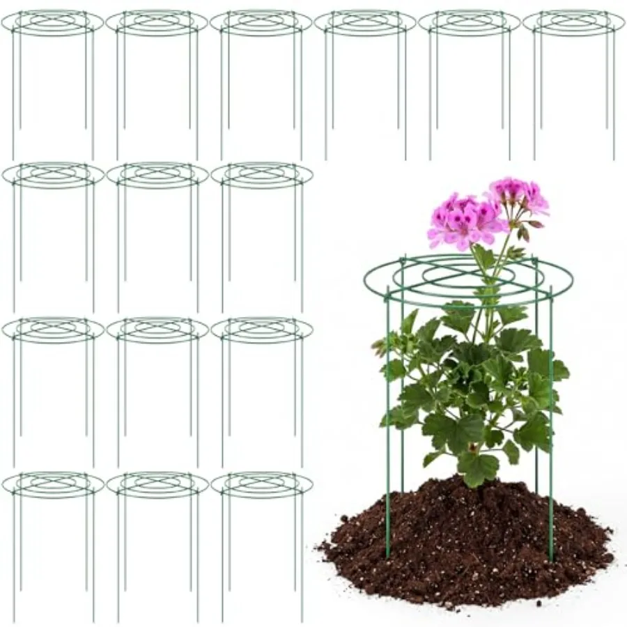 15 Pack Peony Cages and Supports 12'' Dx 16'' H Grow Through Metal Plant Supports Frame Rings Hoops for Outdoor Plants Peony Fl
15 Pack Peony Cages and Supports 12'' Dx 16'' H Grow Through Metal Plant Supports Frame Rings Hoops for Outdoor Plants Peony Fl