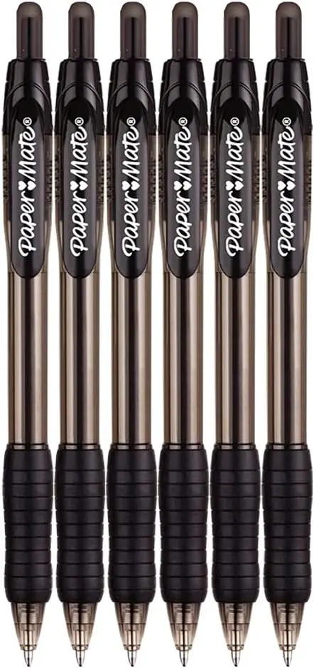 Bold Retractable Ballpoint Pens, 1.4mm Point, 6-Pack, Black - Comfort Grip
Bold Retractable Ballpoint Pens, 1.4mm Point, 6-Pack, Black - Comfort Grip