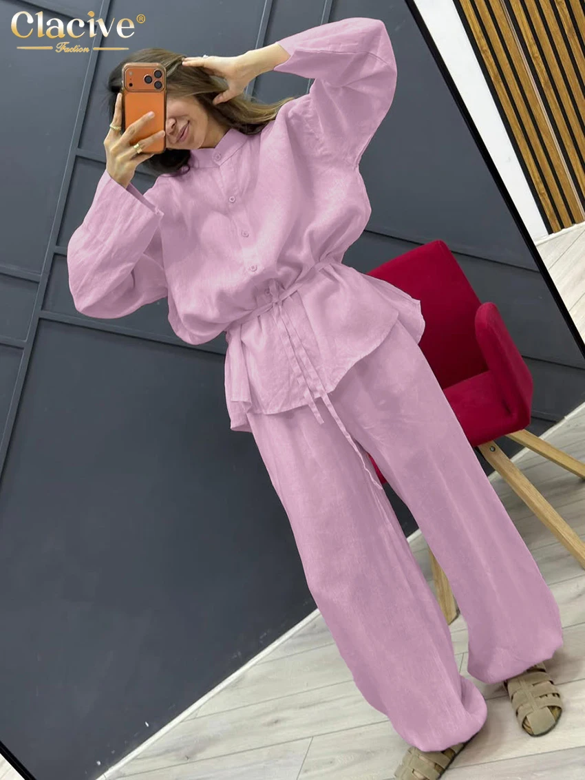 Clacive Fashion Loose Blue Cotton Women's 2-Piece Sets Elegant Long Sleeve Shirt With High Waist Wide Pants Set Female Clothes
Clacive Fashion Loose Blue Cotton Women's 2-Piece Sets Elegant Long Sleeve Shirt With High Waist Wide Pants Set Female Clothes