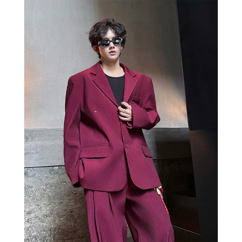 Ретро-костюм с пиджаком и брюками, модный комплект в стиле Haome Baggy, модель M, для ночного клуба, модный деловой стиль
Ретро-костюм с пиджаком и брюками, модный комплект в стиле Haome Baggy, модель M, для ночного клуба, модный деловой стиль