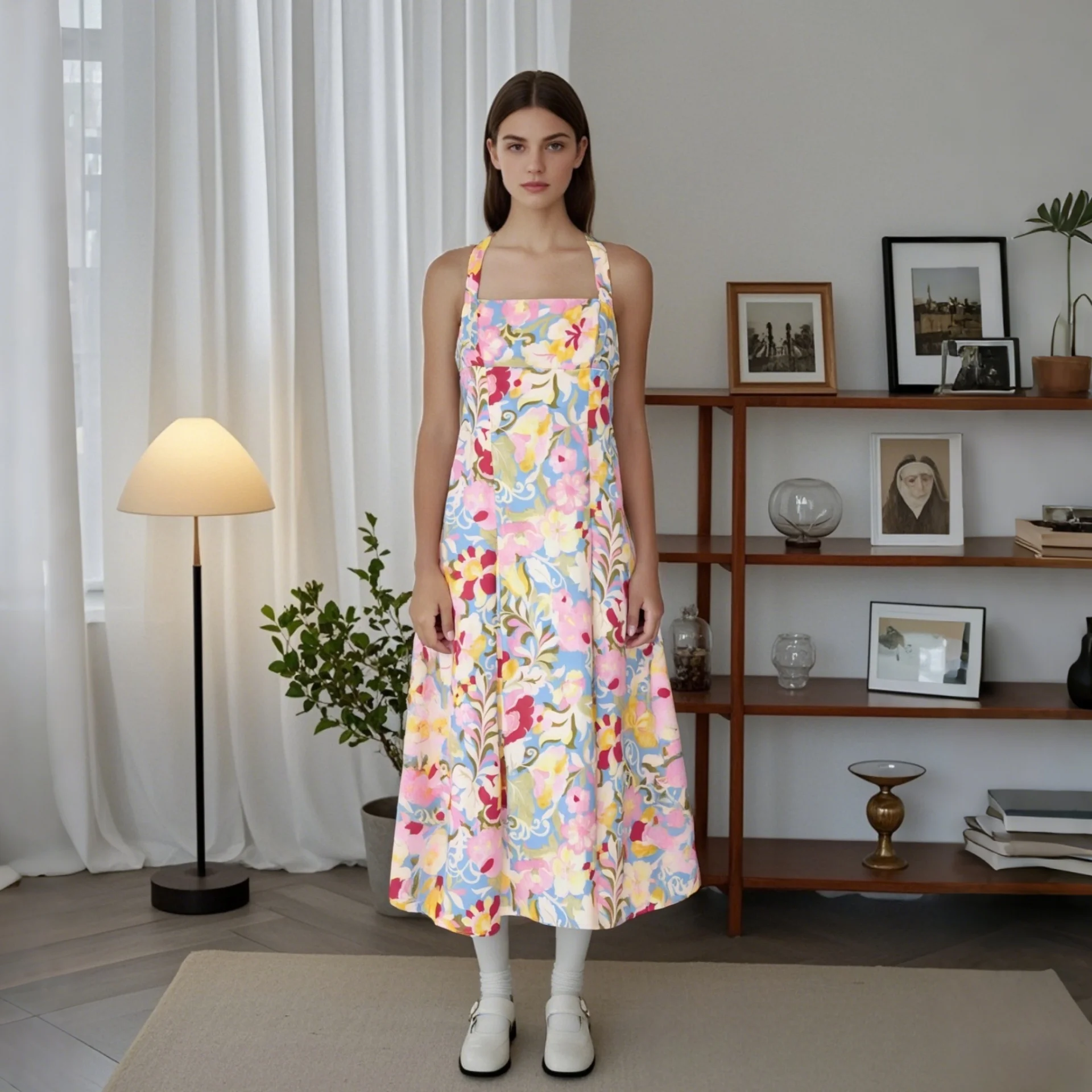 2025 Summer Women's New Casual Fashion Simple Girl Style Halter Neck Backless Printed Midi Midi Dress
2025 Summer Women's New Casual Fashion Simple Girl Style Halter Neck Backless Printed Midi Midi Dress