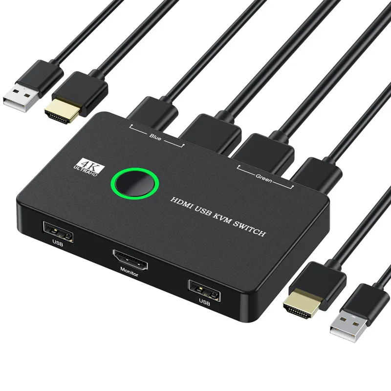 USB KVM-переключатель HDMI, 2 порта, USB 4K HDMI-переключатель для совместного использования клавиатуры, мыши и принтера на 2 компьютерах, USB-разветвитель для Windows и Mac
USB KVM-переключатель HDMI, 2 порта, USB 4K HDMI-переключатель для совместного использования клавиатуры, мыши и принтера на 2 компьютерах, USB-разветвитель для Windows и Mac