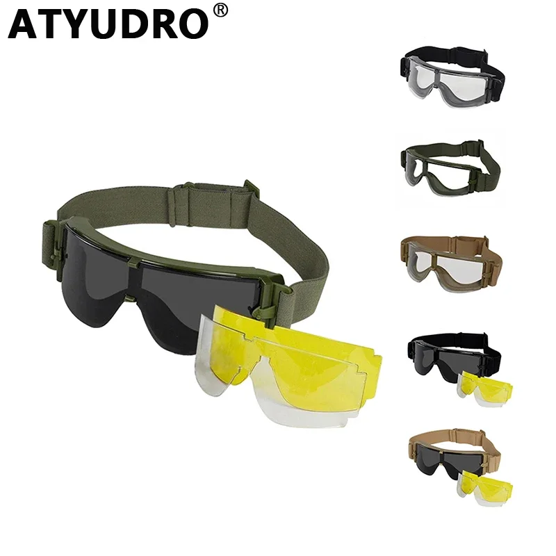 ATYUDRO Tactical Goggles Windproof Dustproof Motorcycle Glasses Paintball Shooting Safety Protective Eyewear Airsoft Acessories
ATYUDRO Tactical Goggles Windproof Dustproof Motorcycle Glasses Paintball Shooting Safety Protective Eyewear Airsoft Acessories