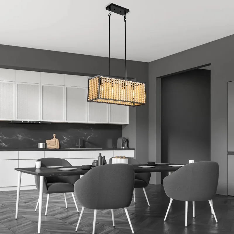 Wood Beaded Chandelier Rectangular Bohemian Pendant Light 60.5*21*21CM Hanging Lamp
Wood Beaded Chandelier Rectangular Bohemian Pendant Light 60.5*21*21CM Hanging Lamp