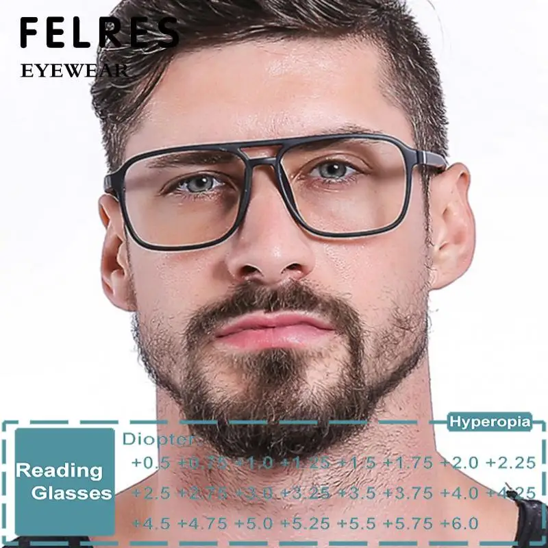 Fashionable Classic Double Bridge Reading Glasses 2024 Model Men Square Simple Glasses Frame Prescription Presbyopia Glasses
Fashionable Classic Double Bridge Reading Glasses 2024 Model Men Square Simple Glasses Frame Prescription Presbyopia Glasses