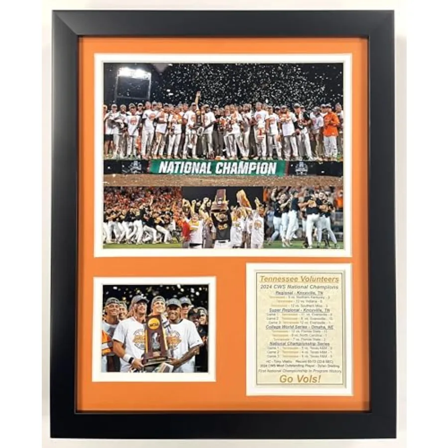 Tennessee Baseball 2024 CWS National Champions Framed Photo Collage 2 Sizes 12"x15
Tennessee Baseball 2024 CWS National Champions Framed Photo Collage 2 Sizes 12"x15