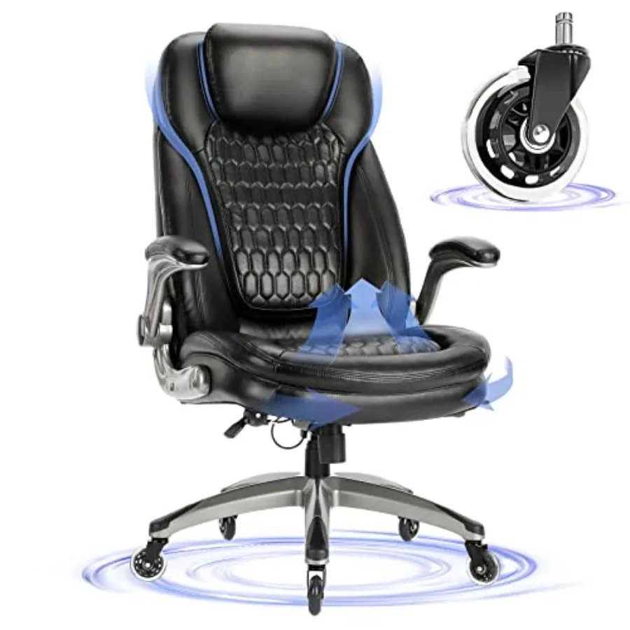 Executive Office Chair-Ergonomic Computer Desk Chair, High Back Leather Chair with Padded Flip-up Arms, Swivel Home Office Chai
Executive Office Chair-Ergonomic Computer Desk Chair, High Back Leather Chair with Padded Flip-up Arms, Swivel Home Office Chai