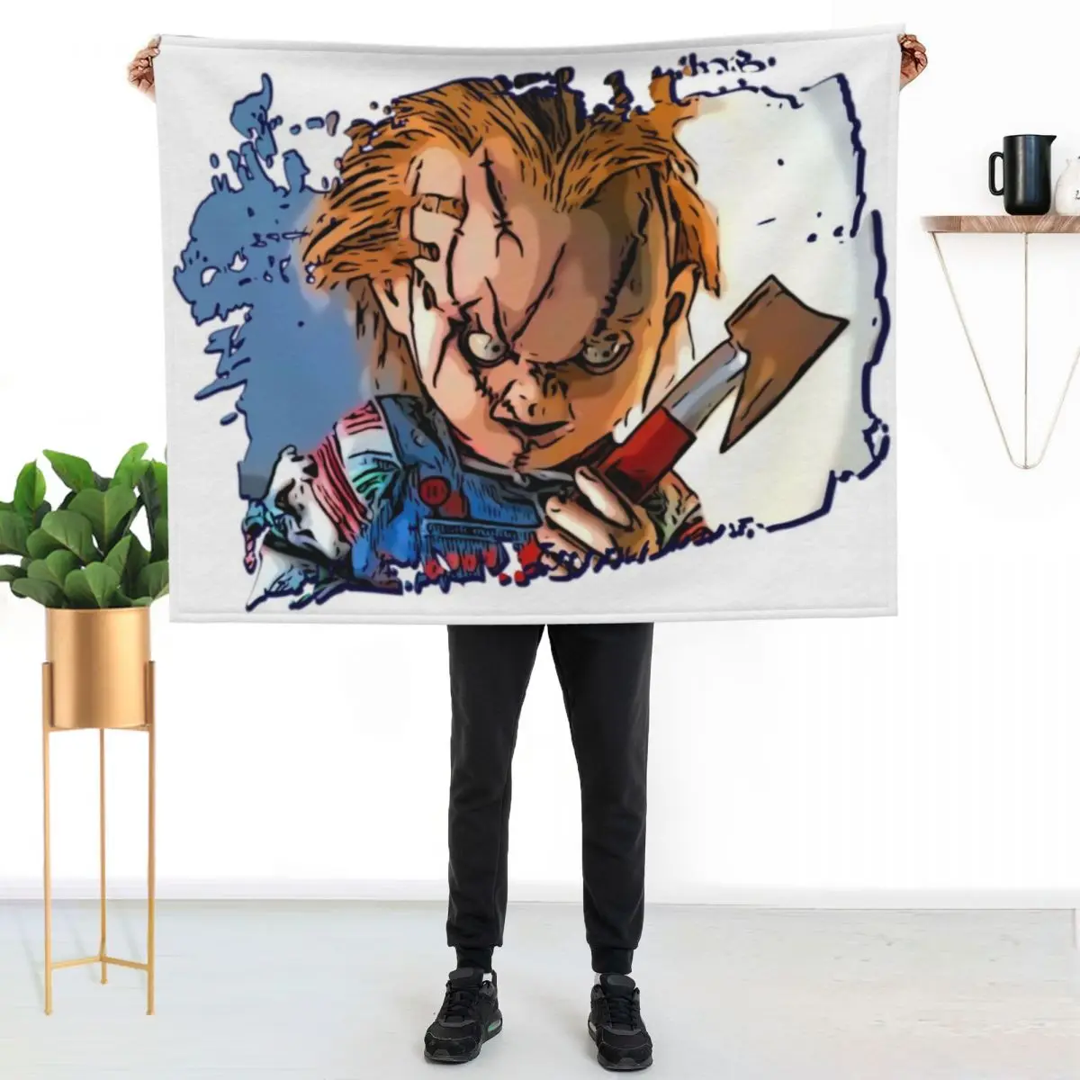 Плед с изображением куклы Чаки из фильма «Детские игры», современный дизайн, мягкий плед для домашнего декора
Плед с изображением куклы Чаки из фильма «Детские игры», современный дизайн, мягкий плед для домашнего декора