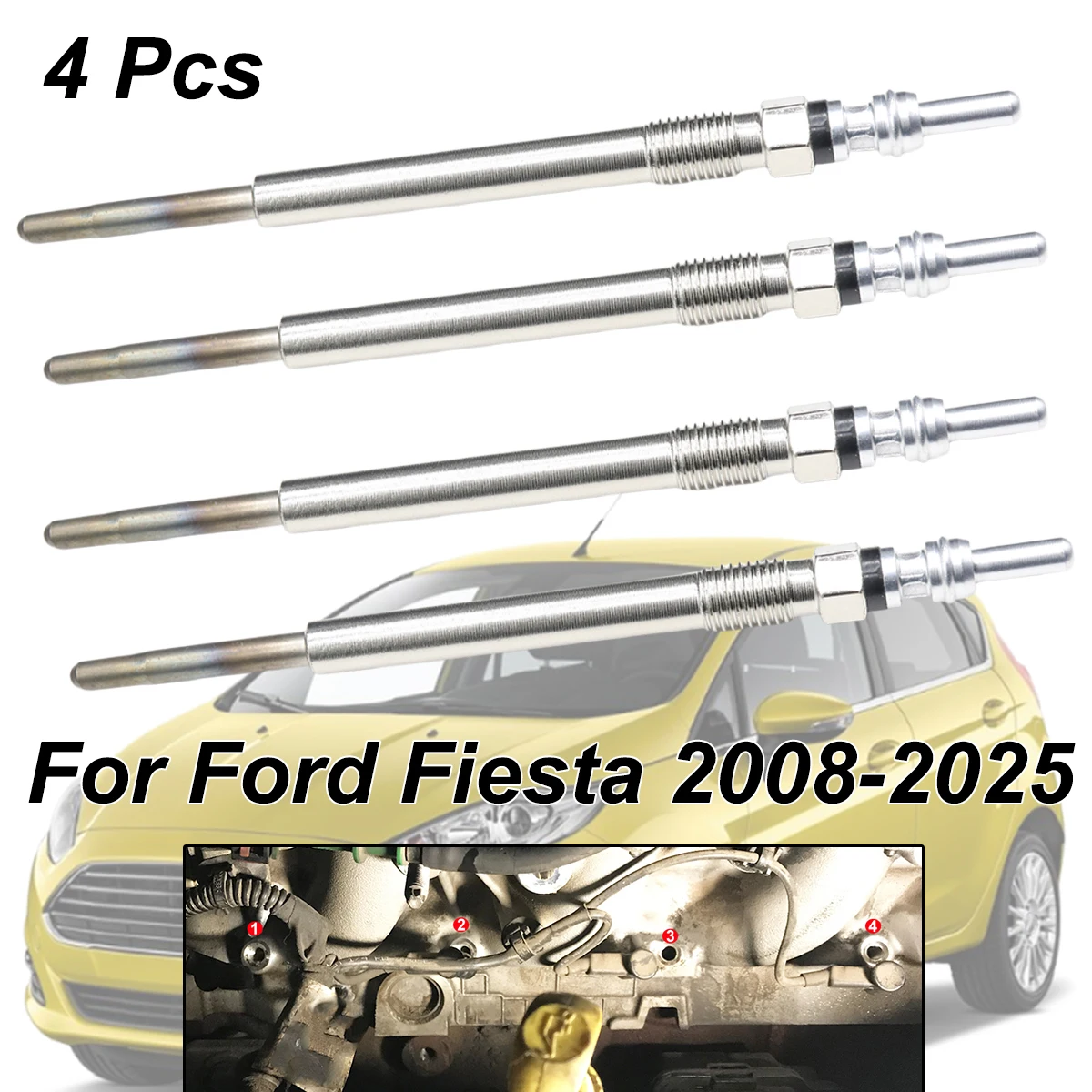4PCS Diesel Heater Nickel Plating Glow Plugs 5V 1682276 1703269 For Ford Fiesta 2008 2009 2010 2011 2012-2025 1.4 1.5 1.6 TDCi
4PCS Diesel Heater Nickel Plating Glow Plugs 5V 1682276 1703269 For Ford Fiesta 2008 2009 2010 2011 2012-2025 1.4 1.5 1.6 TDCi