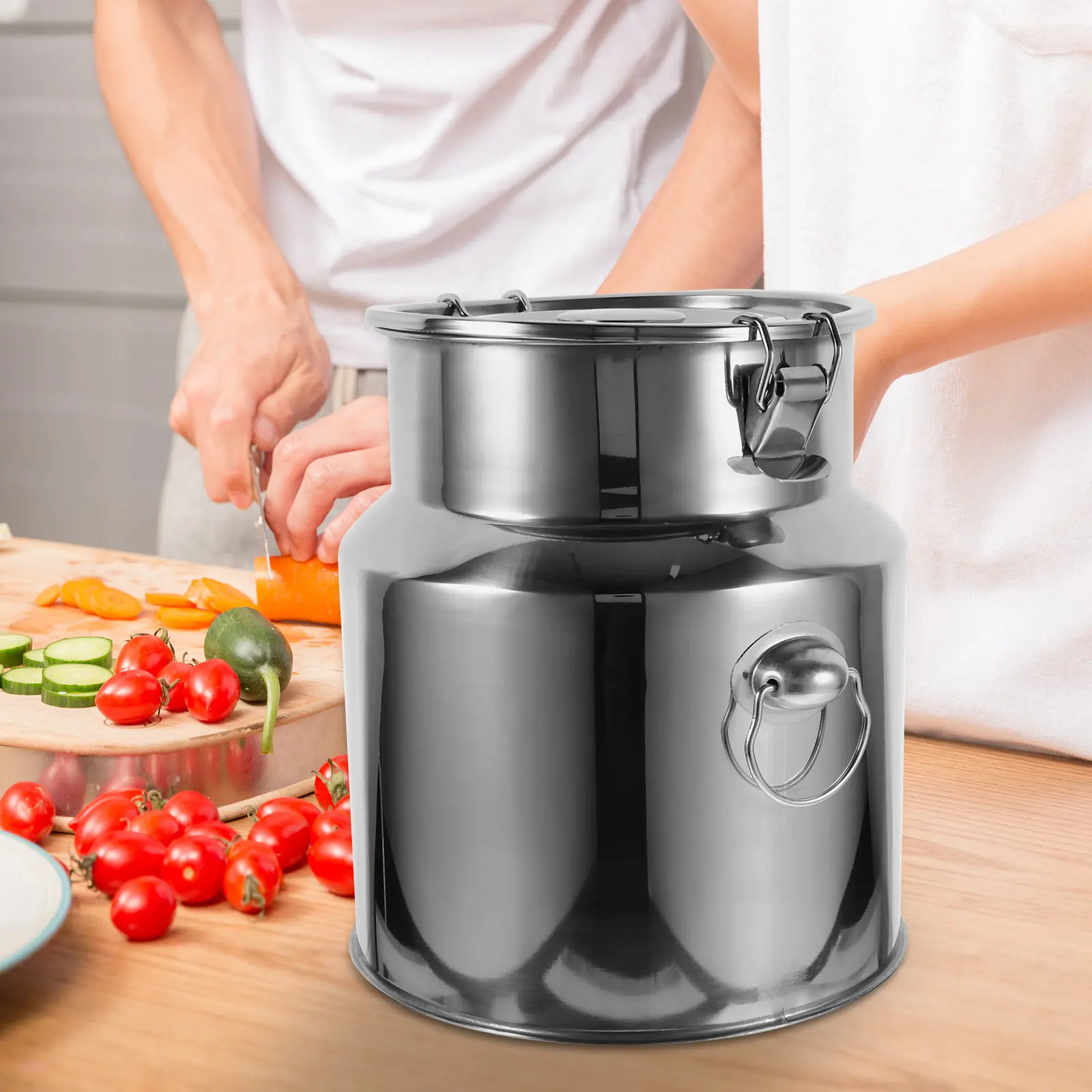 Stainless Steel Sealed Rice Bucket Heavy Duty Food Storage Container for Kitchen Pantry Home Use Dried Fruit Coffee Tea Flour
Stainless Steel Sealed Rice Bucket Heavy Duty Food Storage Container for Kitchen Pantry Home Use Dried Fruit Coffee Tea Flour