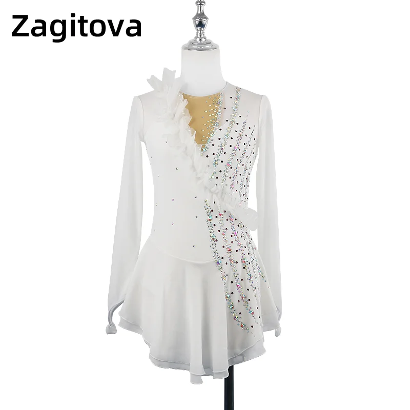 ZAGITOVA платье для фигурного катания для женщин и девочек, юбка для катания на коньках с длинными рукавами, белая благородная юбка, блестящая сетчатая юбка со стразами
ZAGITOVA платье для фигурного катания для женщин и девочек, юбка для катания на коньках с длинными рукавами, белая благородная юбка, блестящая сетчатая юбка со стразами