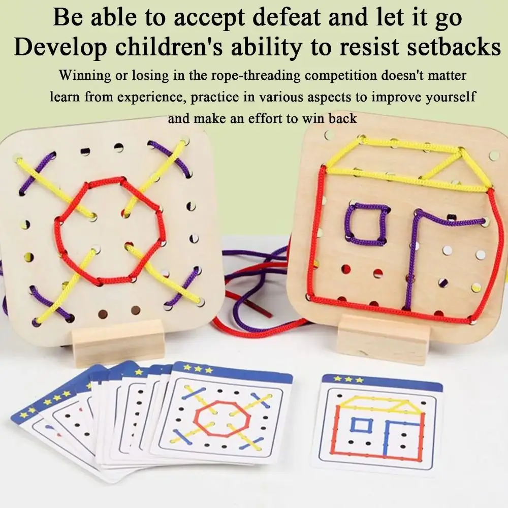 Creativity Montessori Wooden Rope Board Thinking Training Early Learning Wooden Lacing Toy with 15Pcs Cards Interaction
Creativity Montessori Wooden Rope Board Thinking Training Early Learning Wooden Lacing Toy with 15Pcs Cards Interaction