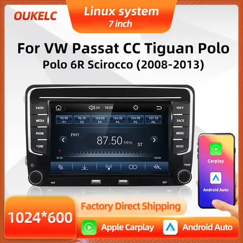 Android Auto For Volkswage VW Passat CC Tiguan Polo 6R Scirocco Carplay Multimedia Player Radio BT Screen Car Video Linux System