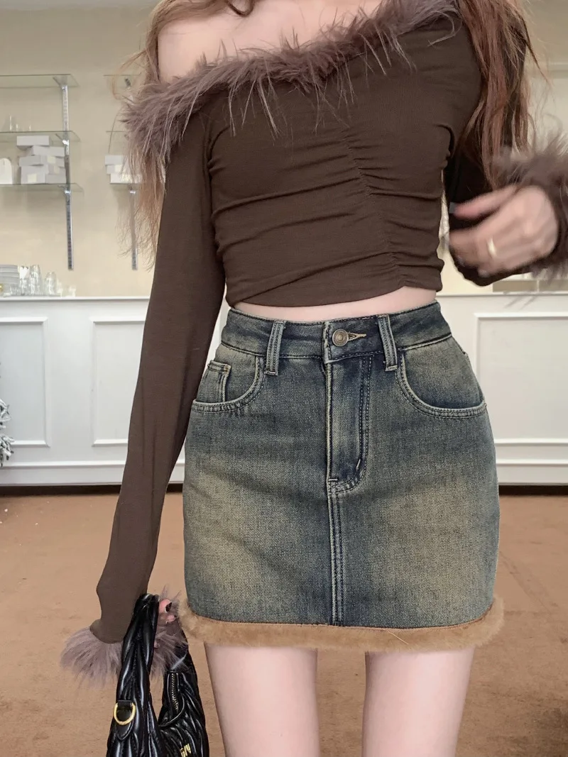 new autumn winter fashion casual brand female women girls stretch velvet Denim skirt
new autumn winter fashion casual brand female women girls stretch velvet Denim skirt