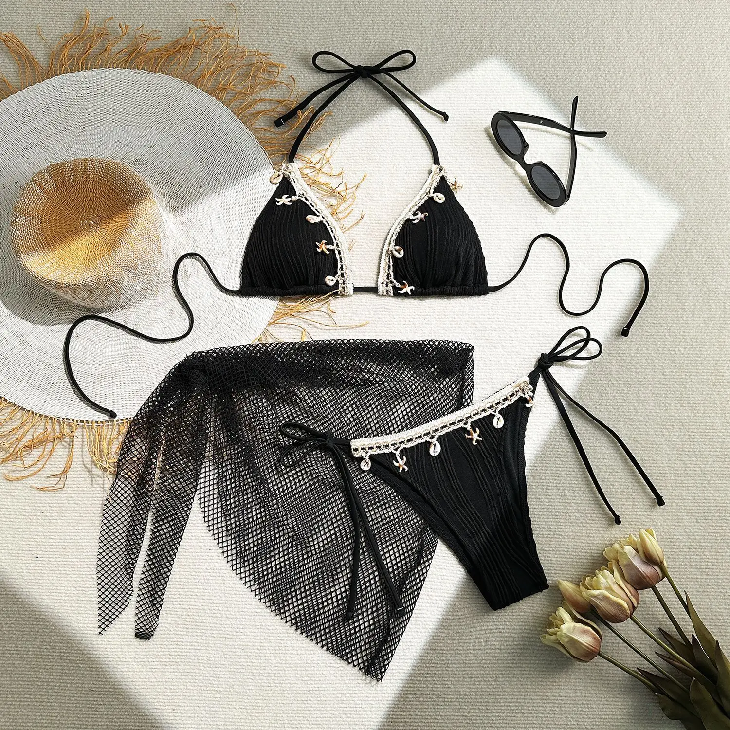 Сексуальные комплекты бикини с подвеской в виде морской звезды, 3 шт., с сетчатым чехлом, юбка с лямкой на шее и галстуком, купальный костюм, купальники, пляжная одежда, купальники
Сексуальные комплекты бикини с подвеской в виде морской звезды, 3 шт., с сетчатым чехлом, юбка с лямкой на шее и галстуком, купальный костюм, купальники, пляжная одежда, купальники