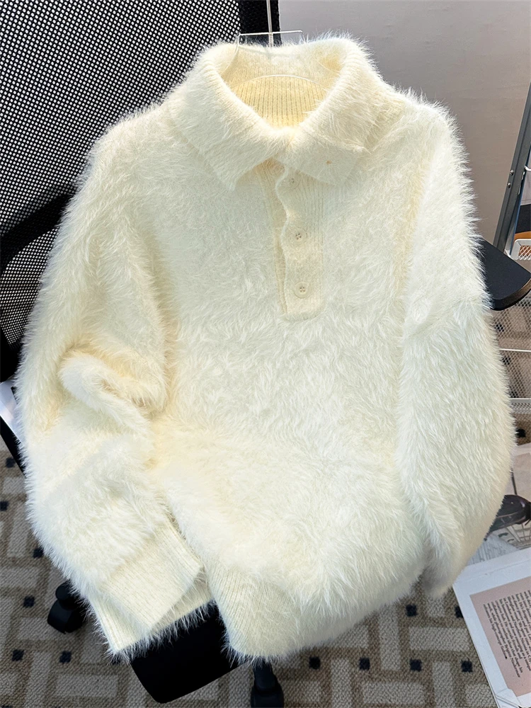 Autumn Winter Male Loose Casual Warm Knitted Mink Collar Furry Top Soft Long Sleeve Pure Color Fashionable Sweatshirt
Autumn Winter Male Loose Casual Warm Knitted Mink Collar Furry Top Soft Long Sleeve Pure Color Fashionable Sweatshirt