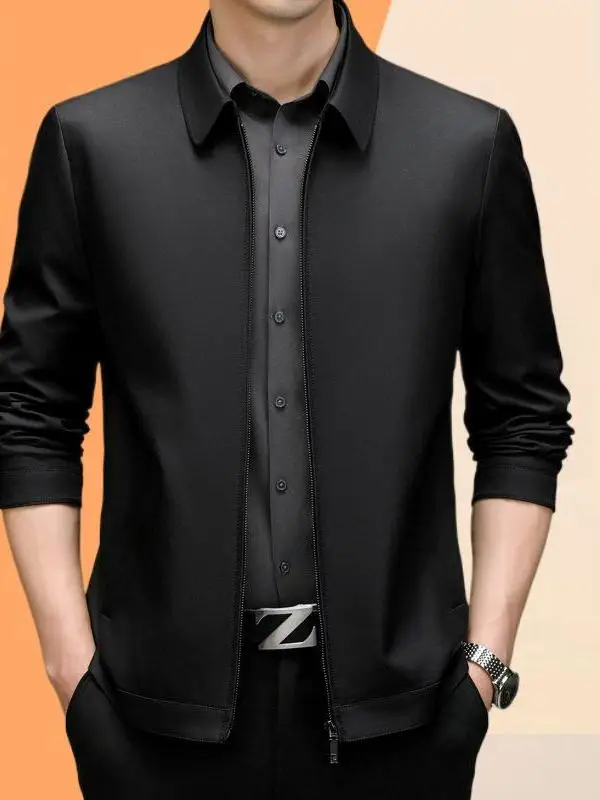 Elegant Midlife Men's Business Administration Collared Jacket Spring Autumn New Style Dad Clothes Thin Long Sleeve Polyester
Elegant Midlife Men's Business Administration Collared Jacket Spring Autumn New Style Dad Clothes Thin Long Sleeve Polyester