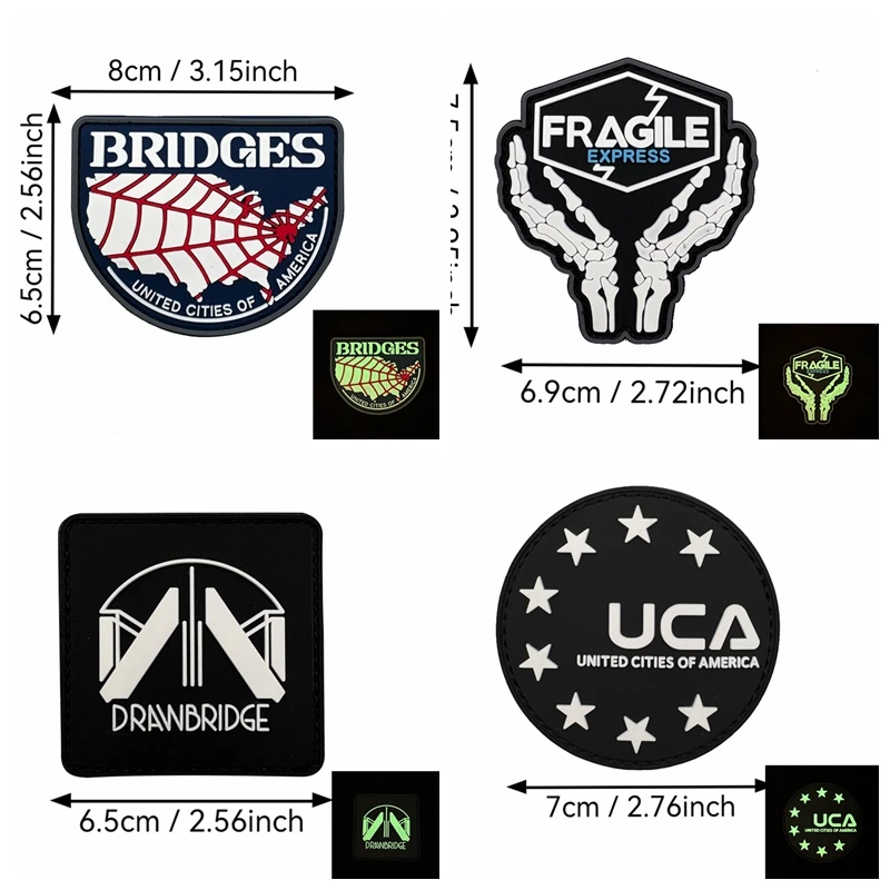 PVC noctilucent Death Stranding2 Hook and loop patches soft rubber Morale Chapter,game Outdoor clothing backpack diy patch badge
PVC noctilucent Death Stranding2 Hook and loop patches soft rubber Morale Chapter,game Outdoor clothing backpack diy patch badge