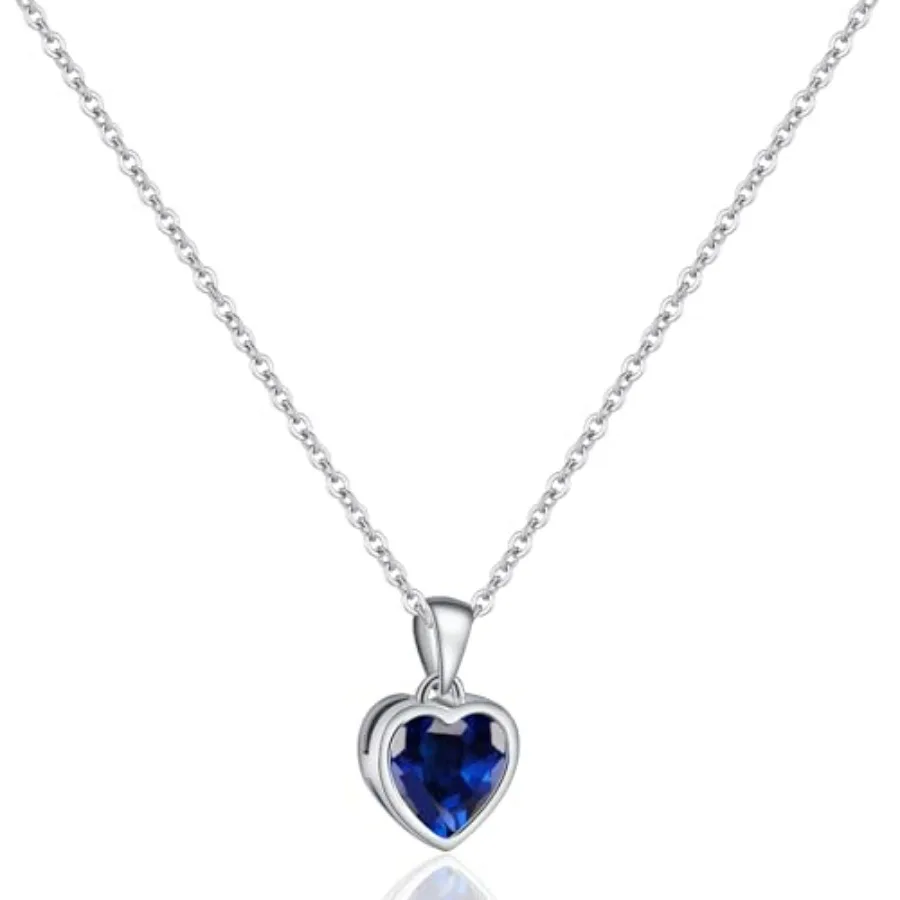 Sterling Silver Heart Necklace Aquamarine Pendant Necklace for Women Classic Love Birthstone Necklace for Mothers Day
Sterling Silver Heart Necklace Aquamarine Pendant Necklace for Women Classic Love Birthstone Necklace for Mothers Day