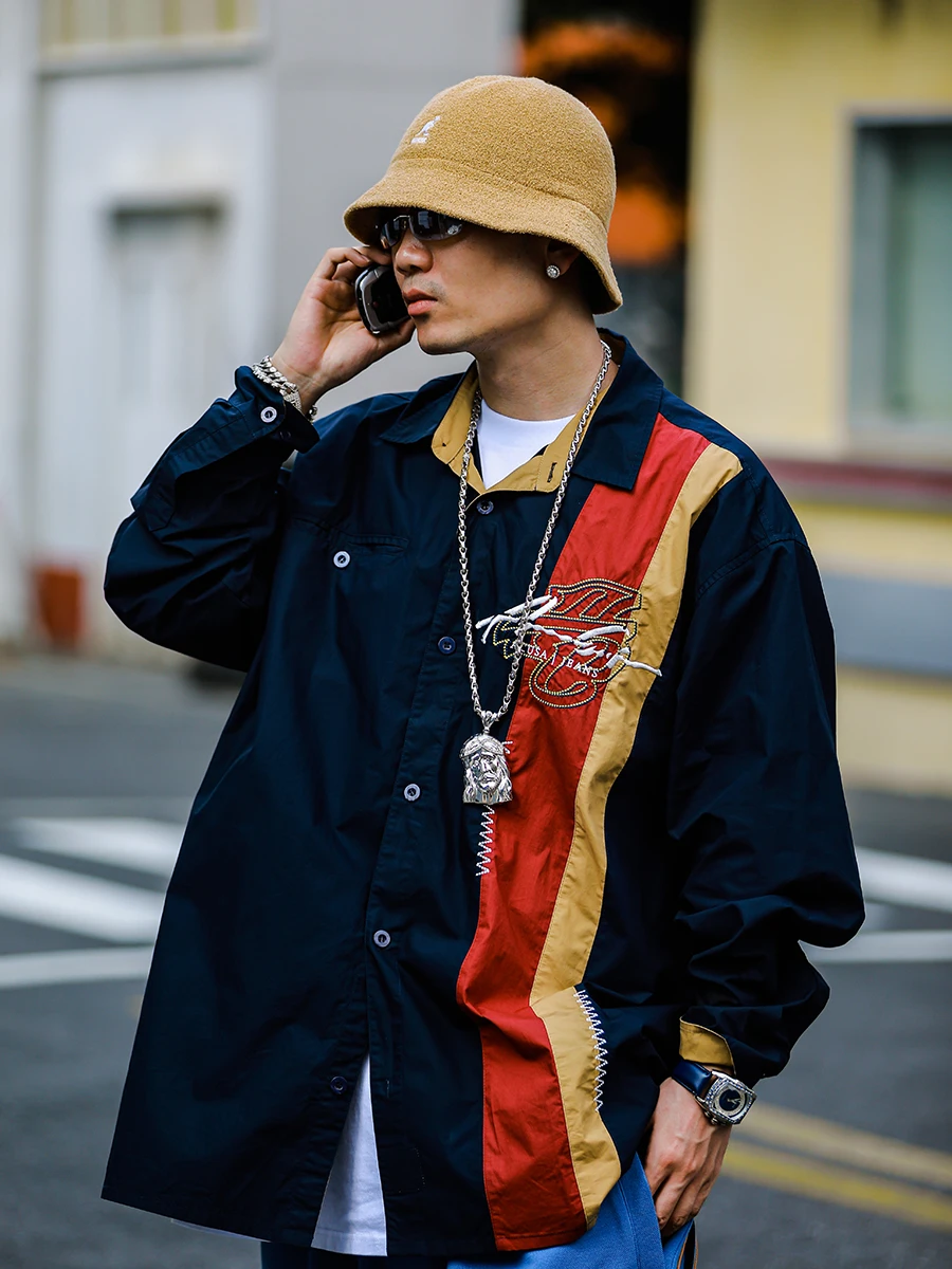 Acusa Millennium Hip Hop Street Style Color Block Long Sleeve Shirt Embroidered Loose Fit Men's Cotton Breathable Autumn Shirt
Acusa Millennium Hip Hop Street Style Color Block Long Sleeve Shirt Embroidered Loose Fit Men's Cotton Breathable Autumn Shirt