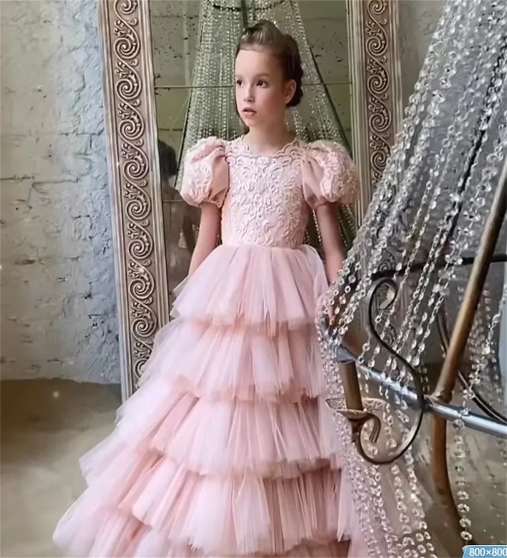 Customized Children Pageant Layered Pink Flower Girls DRESSES Kids Luxury Birthday Party Tiered Embroidery Tulle Evening Gowns
Customized Children Pageant Layered Pink Flower Girls DRESSES Kids Luxury Birthday Party Tiered Embroidery Tulle Evening Gowns