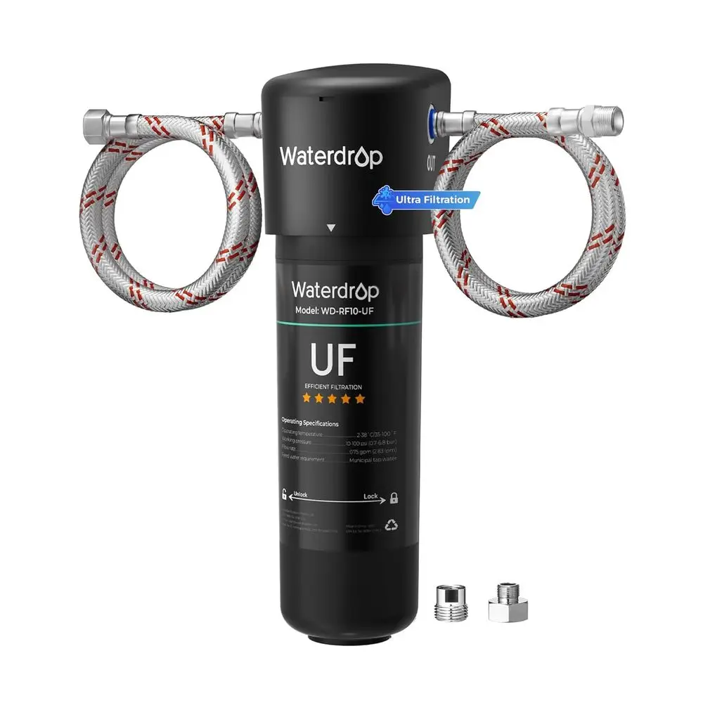 1-Year Under-Sink Ultrafiltration Water Filter System, Reduces Lead, Chlorine, Bad Taste & Odor, Connects Directly to Faucet
1-Year Under-Sink Ultrafiltration Water Filter System, Reduces Lead, Chlorine, Bad Taste & Odor, Connects Directly to Faucet
