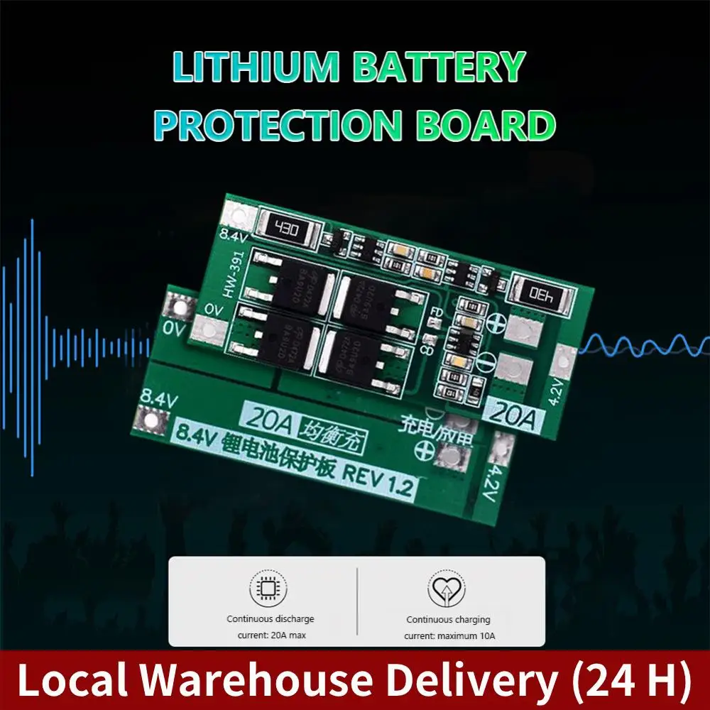 1-5PCS HW-391 2S 20A 7.4V 8.4V 18650 BMS Module 18650 Lithium Battery Charger Protection Board Standard/Balance Module for DIY
1-5PCS HW-391 2S 20A 7.4V 8.4V 18650 BMS Module 18650 Lithium Battery Charger Protection Board Standard/Balance Module for DIY 
