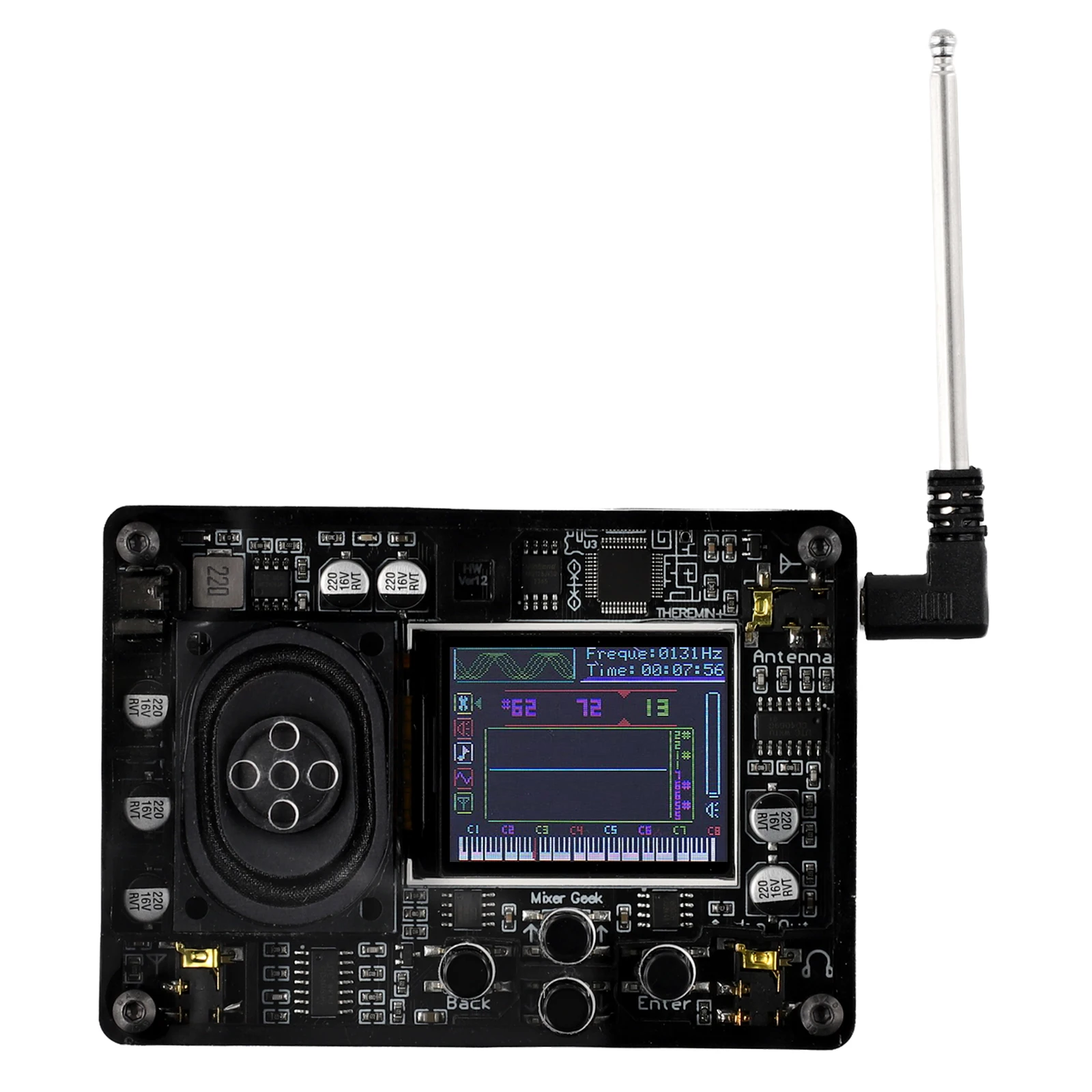 Теплые наконечники Mini Theremin, управление шагом множества голосов, подключаемые антенны, USB-кабель Type-c, контроль диапазона экрана
Теплые наконечники Mini Theremin, управление шагом множества голосов, подключаемые антенны, USB-кабель Type-c, контроль диапазона экрана